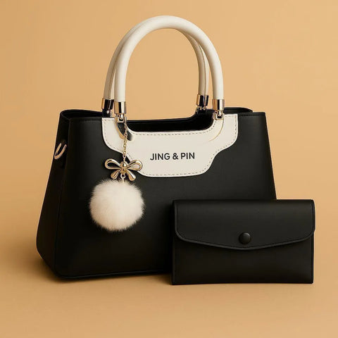Girl's Rexine Plain Hand Bag Set