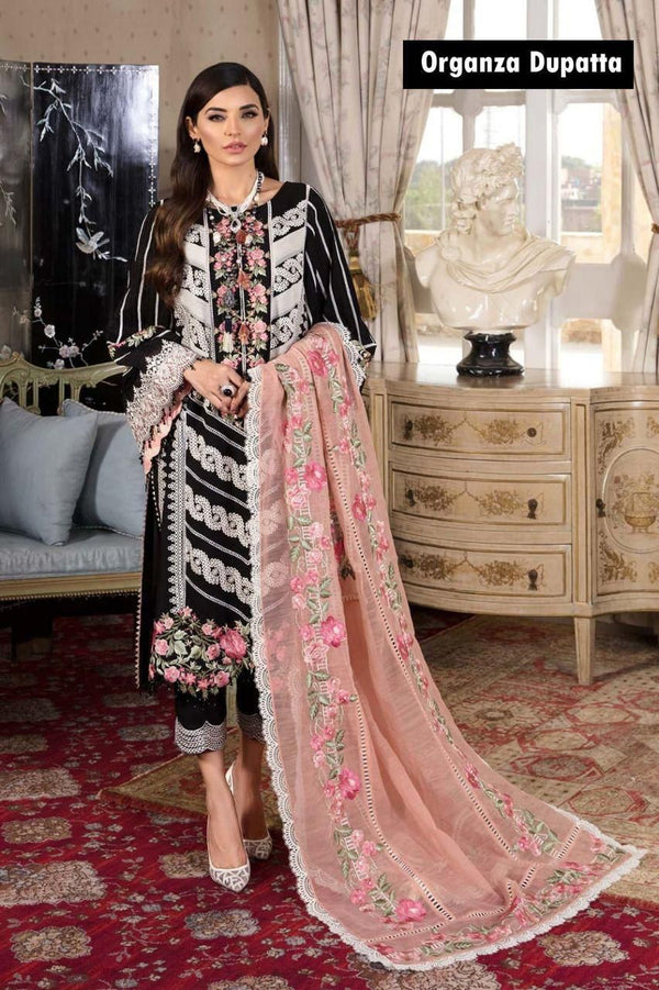 Premium Embroidered Lawn Collection 3-piece ensemble crafted