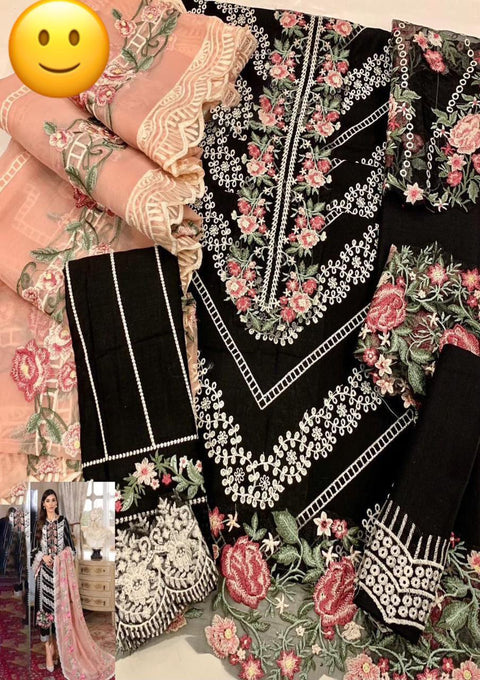 Premium Embroidered Lawn Collection 3-piece ensemble crafted